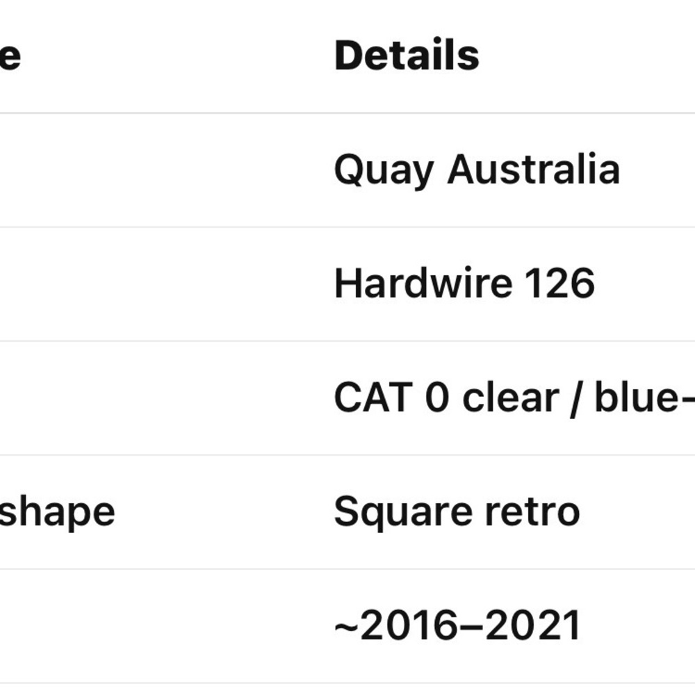 Quay Australia Black Blue Light Frames Hardware Lens Cat.0 Classic Square Retro - Picture 16 of 16